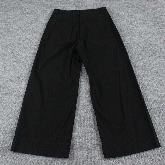 Maeve Pants 27P The Colette Wide Leg Crop Linen Blend Black Casual Work Chic - Picture 6 of 14